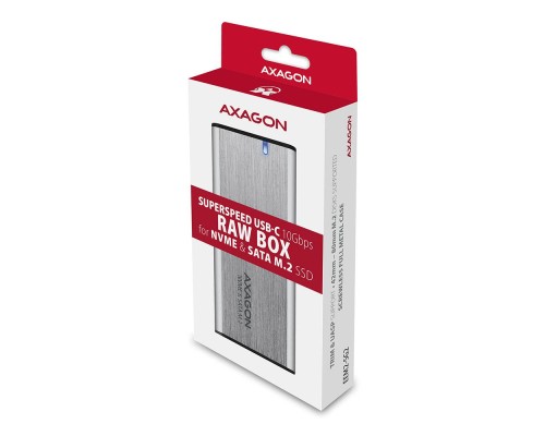 Кишеня зовнішня AXAGON USB-C 3.2 Gen 2 metal box for M.2 NVMe & SATA SSD SuperSpeed (EEM2-SG2)