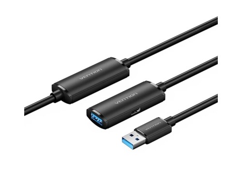 Дата кабель USB 3.0 Type-A Male to Type-A Female Active Extension Cable 5M Black VENTION (CBMBJ)