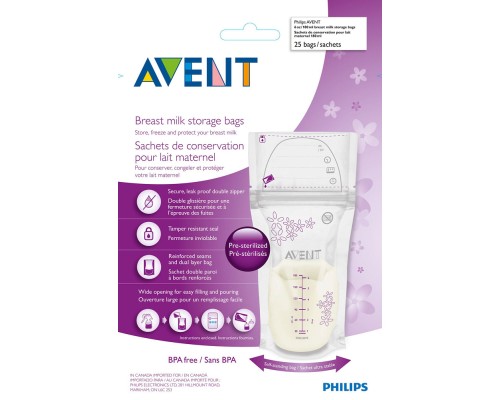 Пакет для зберігання грудного молока Philips AVENT SCF603/25 Пакет для зберігання грудного молока Philips AVENT SCF603/25