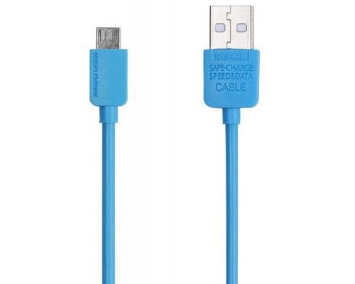 Дата кабель USB 2.0 AM to Micro 5P 1.0m Light Blue Remax (F_50794)
