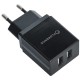 Зарядний пристрій Florence 2USB 2A + microUSB cable black (FL-1021-KM)