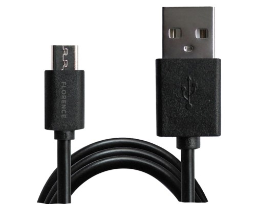 Зарядний пристрій Florence 2USB 2A + microUSB cable black (FL-1021-KM)