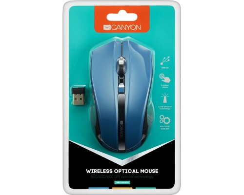 Мишка Canyon MW-5 Wireless Blue-Black (CNE-CMSW05BL)