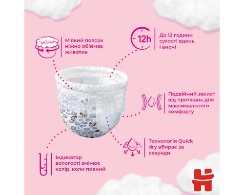Підгузки Huggies Little Movers/Pants 3 Mega 6-11 кг для дівчаток 58 шт (5029053547480)