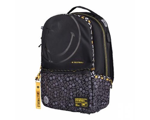 Рюкзак шкільний Yes T-124 Smiley World.Black&Yellow чорний (557870)