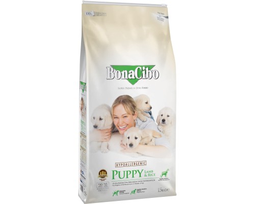 Сухий корм для собак BonaCibo Puppy Lamb&Rice 15 кг (8694686405727)