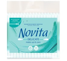 Ватні палички Novita Delicate в поліетиленовому пакеті 100 шт. (4823071615906)