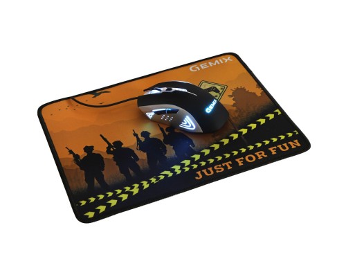 Мишка Gemix W100 USB Black/Gray + ігрова поверхня (W100Combo)