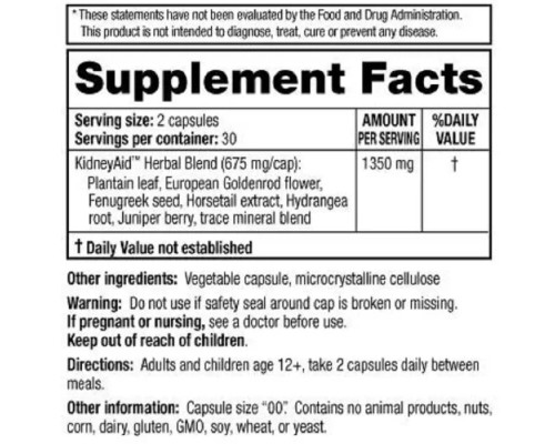 Трави Ridgecrest Herbals Комплекс для підтримки Функції нирок, KidneyAid, RidgeCrest Herbals, (RDH-00168)