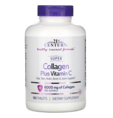 Вітамін 21st Century Супер Колаген із вітаміном C, 1000 мг, Super Collagen Plus Vitamin C, 180 (CEN-22424)