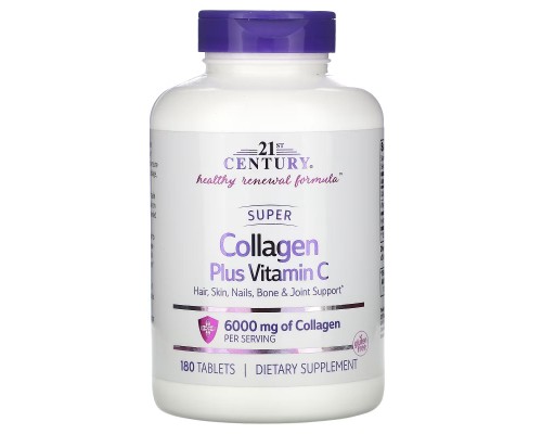 Вітамін 21st Century Супер Колаген із вітаміном C, 1000 мг, Super Collagen Plus Vitamin C, 180 (CEN-22424) Вітамін 21st Century Супер Колаген із вітаміном C, 1000 мг, Super Collagen Plus Vitamin C, 180 (CEN-22424)