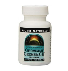 Мінерали Source Naturals Хром GTF 200 мкг, ChromeMate, 120 таблеток (SN0340)