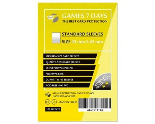 Протектор для карт Games7Days 41 х 63 мм, Mini USA, 100 шт (STANDART) (GSD-014163)