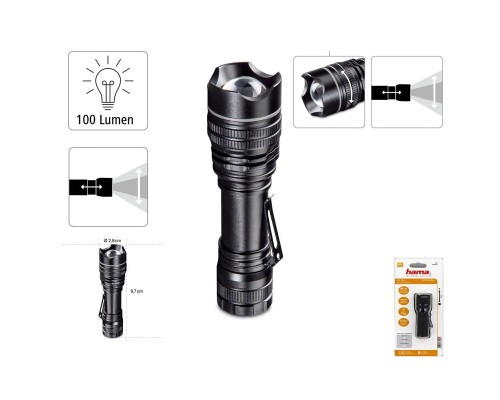 Ліхтар Hama PRO 1 LED L100 Black (00136670)