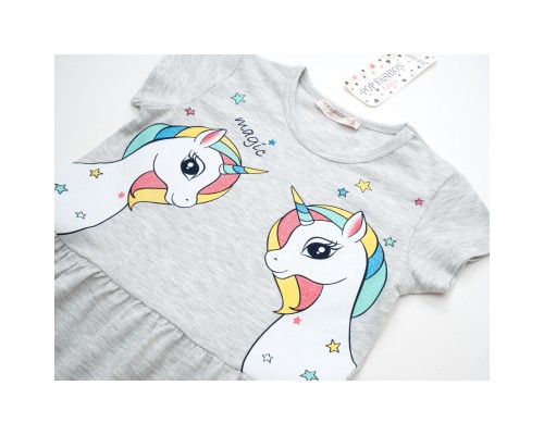 Плаття дитяче POP FASHION з єдинорогом (6834-128G-gray) Плаття дитяче POP FASHION з єдинорогом (6834-128G-gray)