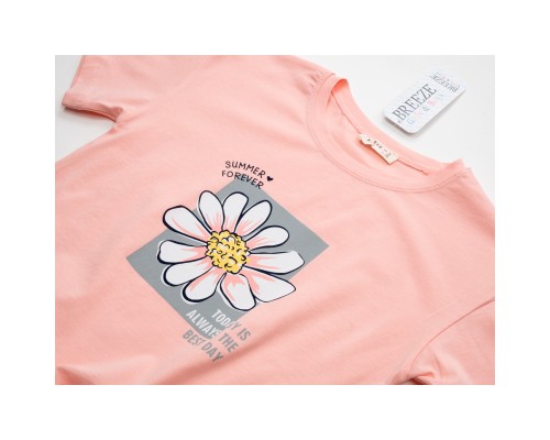 Футболка дитяча Breeze з ромашкою (18731-146G-peach)