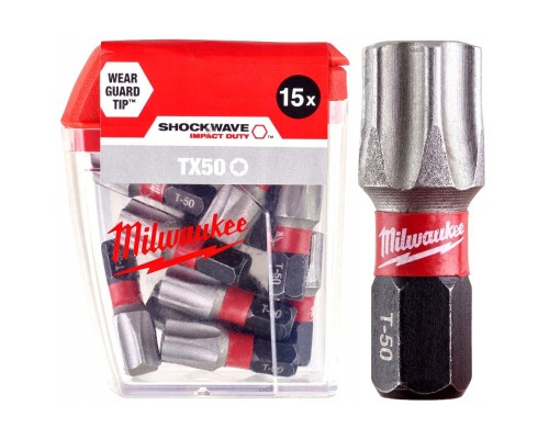 Набір біт Milwaukee SHOCKWAVE, TX50, 25мм, 15шт (4932430892)