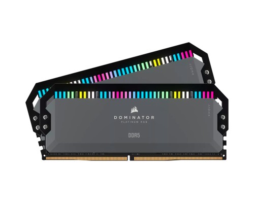 Модуль пам'яті для комп'ютера DDR5 32GB (2x16GB) 6000 MHz Dominator Platinum RGB Gray Corsair (CMT32GX5M2D6000Z36)