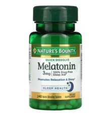 Амінокислота Nature's Bounty Мелатонін швидко розчинний, 3 мг, смак вишні, Melatonin (NRT07903)