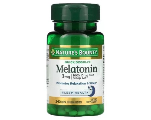 Амінокислота Nature's Bounty Мелатонін швидко розчинний, 3 мг, смак вишні, Melatonin (NRT07903)