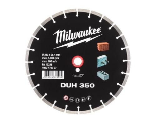 Круг відрізний Milwaukee алмазний DUH 350 для бетону (4932478707)