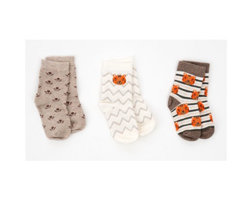 Шкарпетки дитячі Bross з тигриками (22887-0-6B-beige)