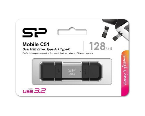 USB флеш накопичувач Silicon Power USB 128G SILICON POWER usb3.2+TypeC Mobile C51 (SP128GBUC3C51V1S) 