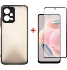 Чохол до мобільного телефона Dengos Kit for Xiaomi Redmi Note 12 5g case + glass (Black) (DG-KM-28)