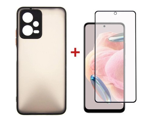 Чохол до мобільного телефона Dengos Kit for Xiaomi Redmi Note 12 5g case + glass (Black) (DG-KM-28)