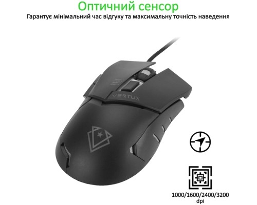 Мишка Vertux Dominator USB Black (dominator.black)