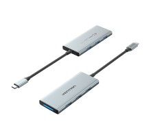 Концентратор Vention USB 3.1 Type-C to HDMI/USB 3.0x3/SD/TF/PD 100W 7-in-1 (TOPHB)