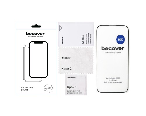 Скло захисне BeCover Apple iPhone 16 Pro 10D Black (712323)