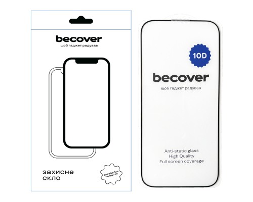 Скло захисне BeCover Apple iPhone 16 Pro 10D Black (712323)