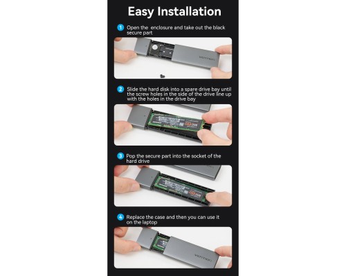Кишеня зовнішня Vention SSD M.2 (NGFF) B&M-key USB Type-C 3.2 (KPFH0)