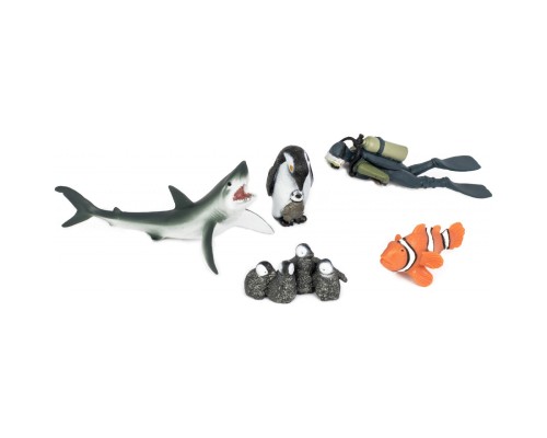 Фігурка Kids Team Морські мешканці: акула, пінгвіни, аквалангіст, риба клоун (Q9899-P24_3)
