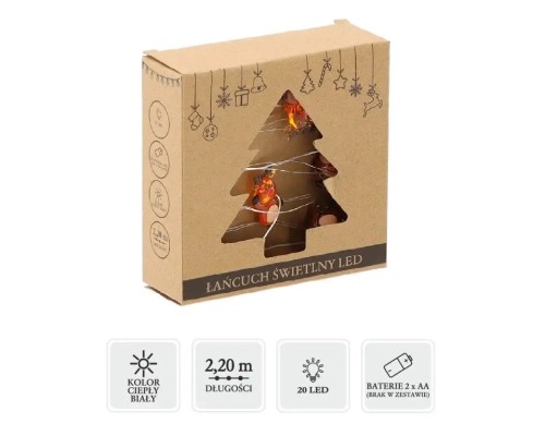 Гірлянда Chomik Струна Олень 2.2 м 20 LED Теплий білий (5900779854161)