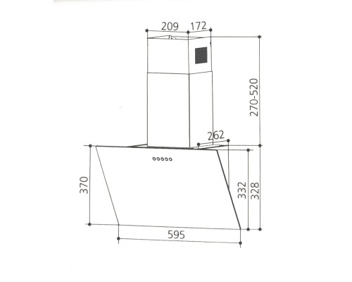 Витяжка кухонна Interline TEFFI SLIM BL A/60/GL/PB