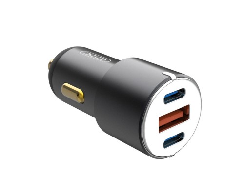 Зарядний пристрій XO CC45 1 USB QC 3.0 + 2 Type-C PD (60W) Black (XO-CC45-BK)