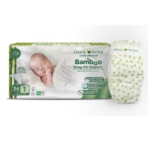 Підгузки Clearly Herbal Bamboo, розмір 1 (2-5 кг), 34 шт (1133)