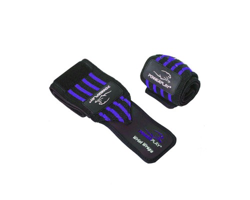 Бинт для спорту PowerPlay 3081 Gym WristT Wraps Чорно-Сині (PP_3081_Blue)