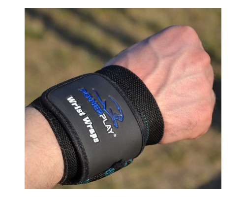 Бинт для спорту PowerPlay 3081 Gym WristT Wraps Чорно-Сині (PP_3081_Blue)