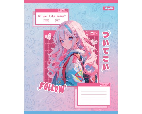 Зошит 1 вересня Follow Anime А5 12 аркушів клітинка (768119)