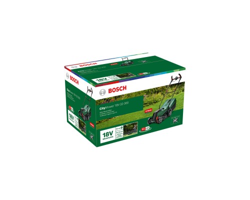Газонокосарка Bosch CityMower 18V-32-300 18V, 32см, 31л, 30-60мм, 8.8кг (без АКБ та ЗП) (0.600.8B9.A08)