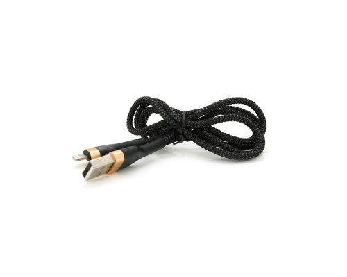 Дата кабель USB 2.0 AM to Lightning 1.0m 3.0A black gold PZX (V-165)