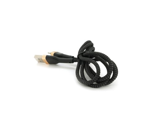 Дата кабель USB 2.0 AM to Lightning 1.0m 3.0A black gold PZX (V-165)