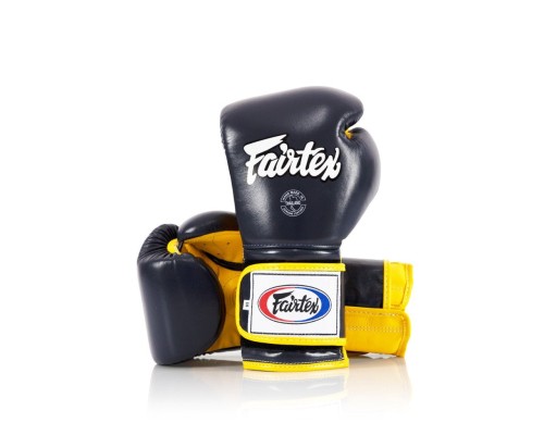 Боксерські рукавички Fairtex BGV9 Mexican Blue/Yellow 10 унцій (бинти в комплекті) (BGV9_Mexican_10oz_Blue/Y)