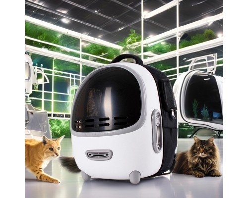 Переноска для тварин Lapka з вентиляцією біла (PCB-01-W)