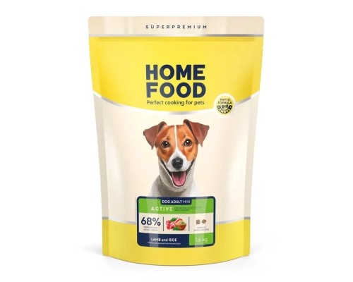Сухий корм для собак Home Food ADULT MINI Low-grain For active adult and junior з ягням та рисом 1.6 кг (4820235020422)