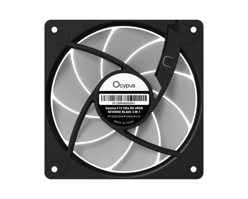 Кулер до корпусу OCYPUS GAMMA F12 ELITE BK ARGB REVERSE BLADE (GAMMA-F12-BK1AM01E-GL)