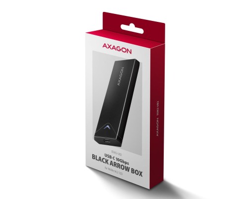 Кишеня зовнішня AXAGON USB-C 10Gbps metal box for M.2 NVMe SSD BLACK ARROW (EEM2-UB2)